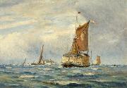 William Lionel Wyllie A Breezy Day on the Medway, Kent oil painting